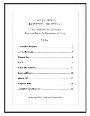 Book cover for Tango String Quartet Collection - Parts