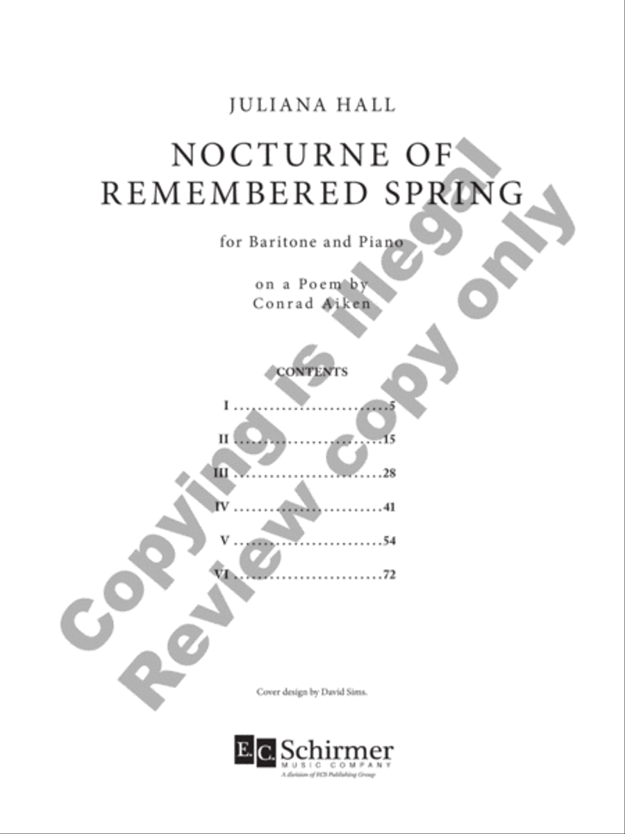 Nocturne of Remembered Spring Baritone Voice scores gallery preview page 2