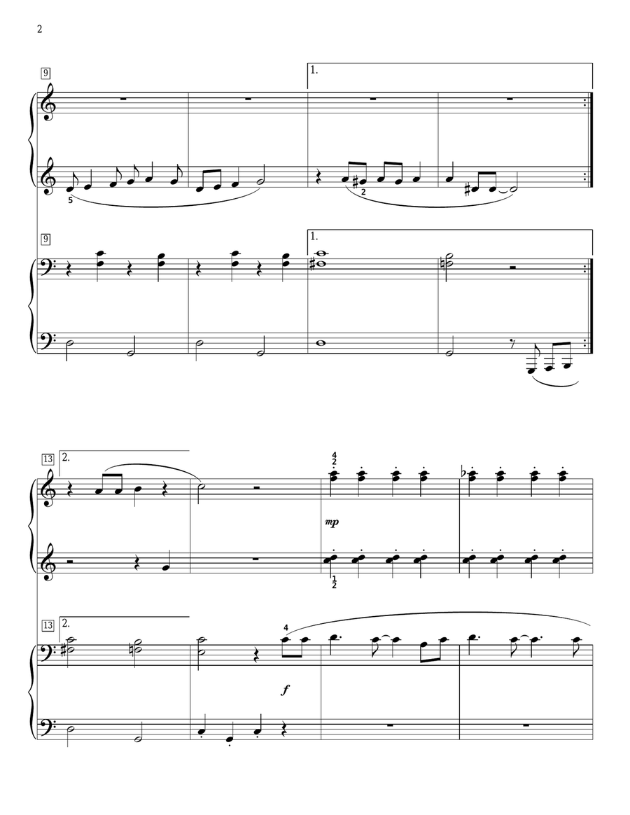 Jingle Bell Rock 1 Piano, 4-Hands scores gallery preview page 2