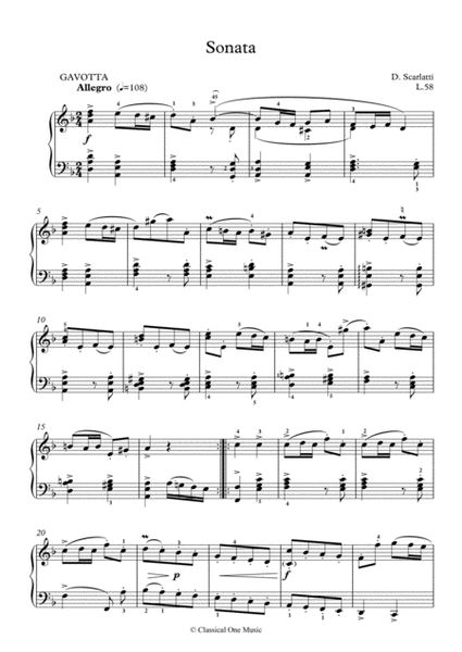 Scarlatti-Sonata in d-minor L.58 K.64(piano) image number null