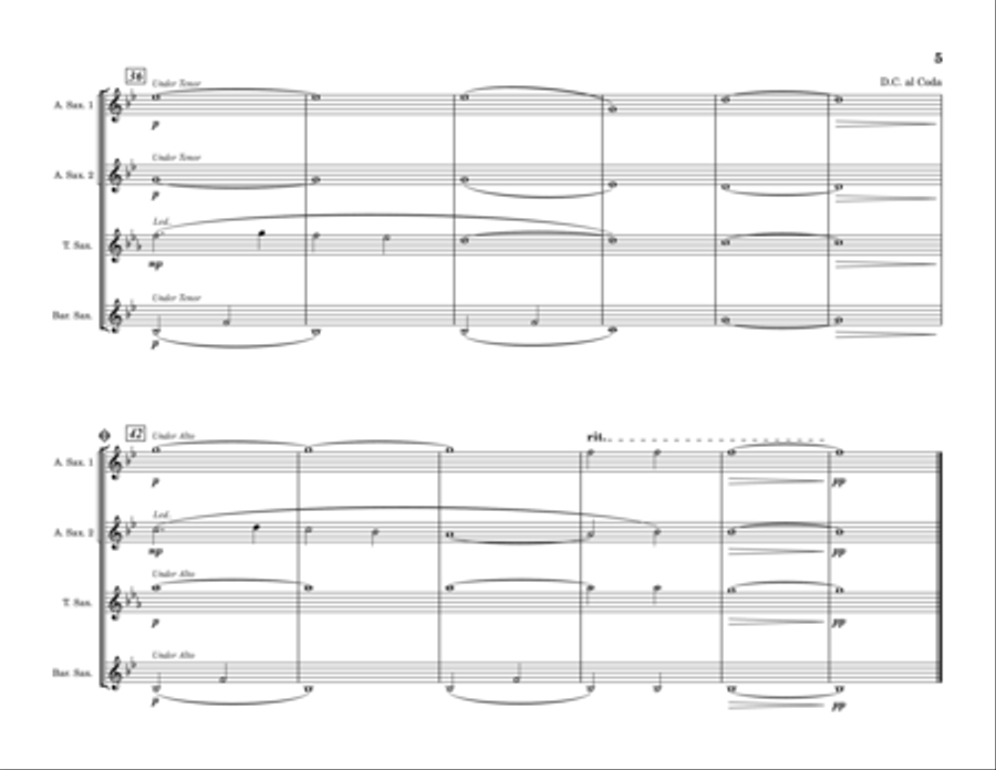 Salvation Is Created Saxophone Quartet scores gallery preview page 5