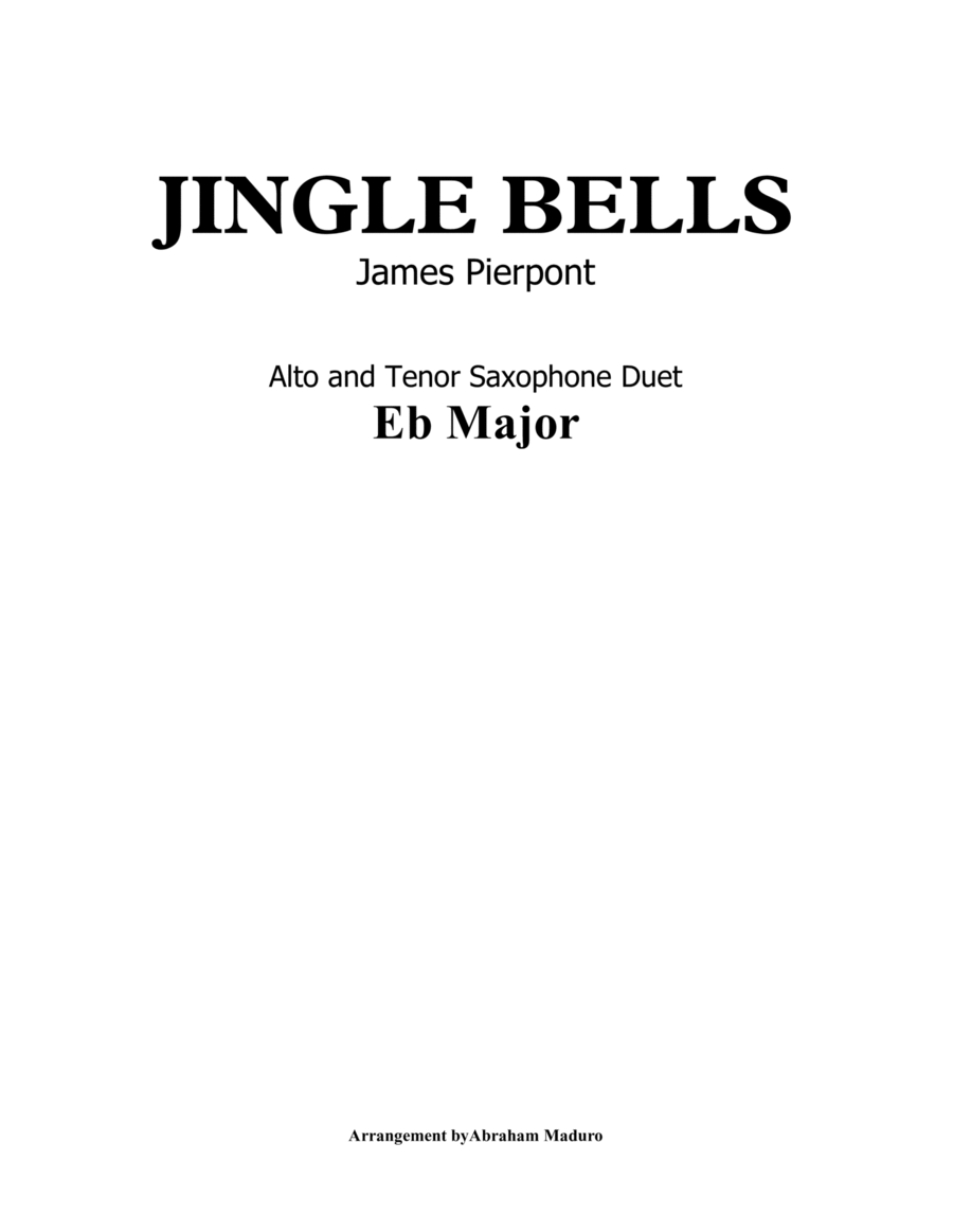 Jingle Bells Alto and Tenor Saxophone Duet image number null
