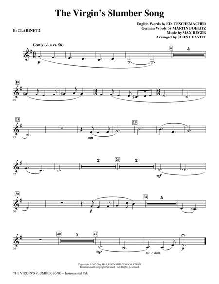 The Virgin's Slumber Song - Bb Clarinet 2