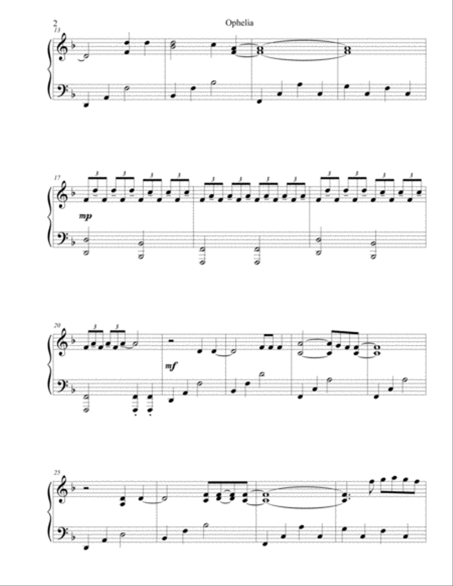 Ophelia Piano Solo scores gallery preview page 3