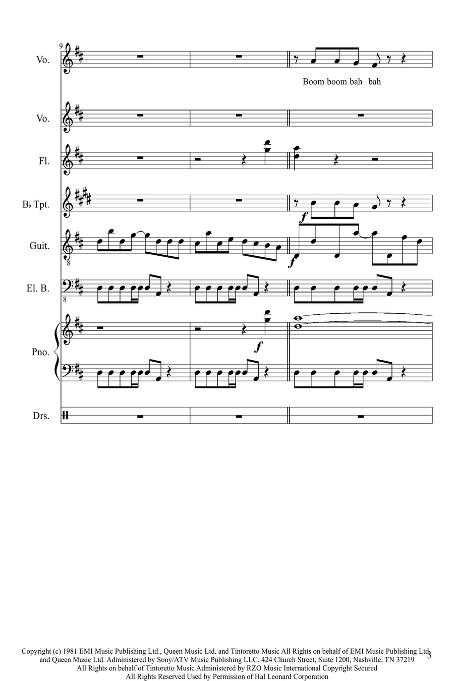 Under Pressure Vocal Duet scores gallery preview page 3