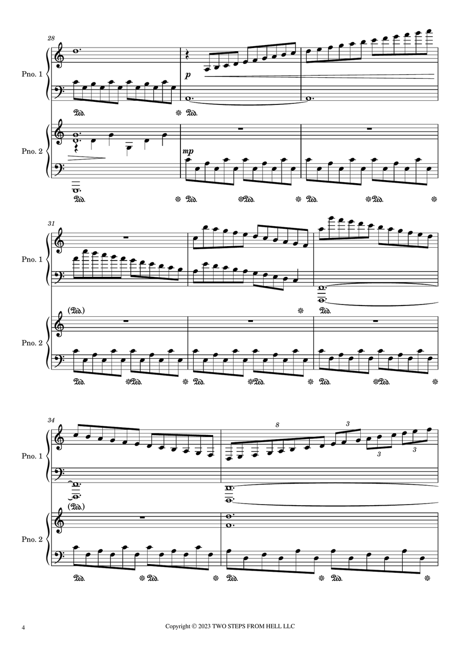 Nero - Trailer Piano Duet scores gallery preview page 4