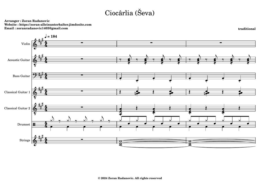 Ciocârlia (Ševa) - for band Ciocârlia (Ševa) - for band Large Ensemble scores gallery preview page 1