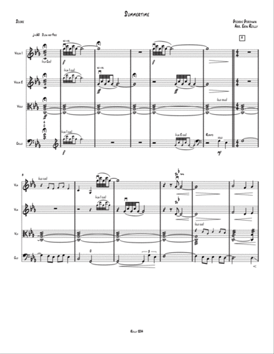 Summertime String Quartet scores gallery preview page 1