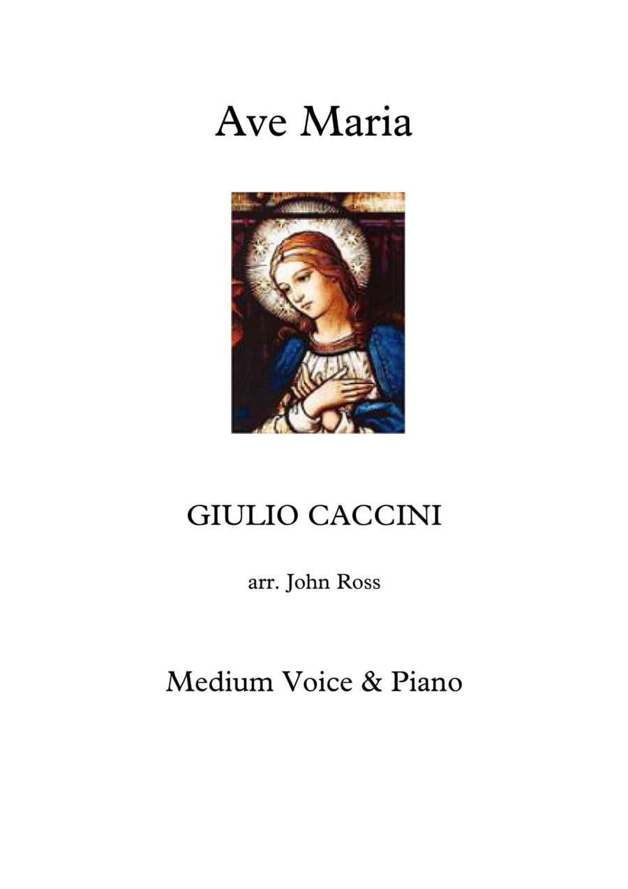 Ave Maria (Caccini) (Medium voice, Piano) Medium Voice scores gallery preview page 1