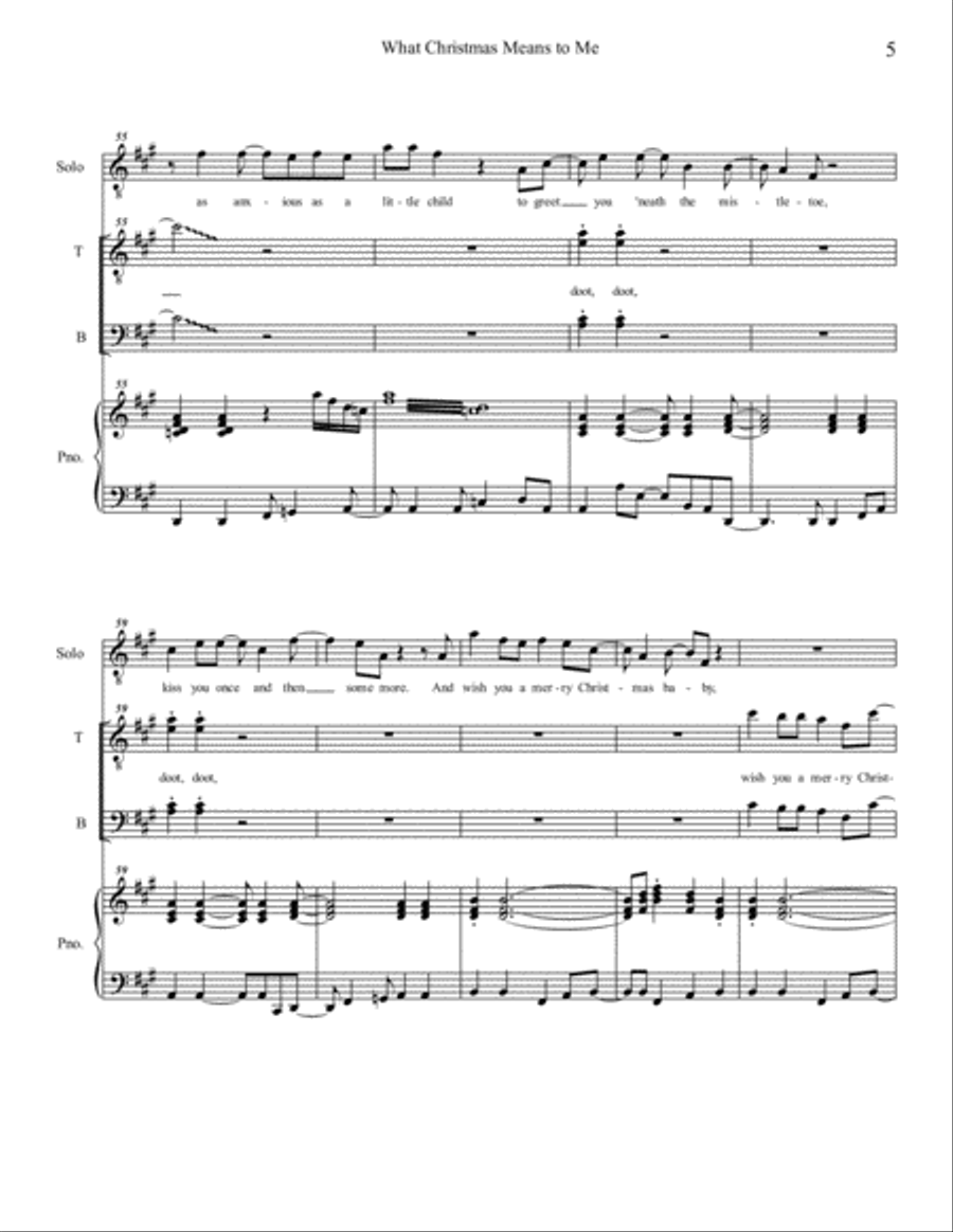 What Christmas Means To Me TTBB scores gallery preview page 5
