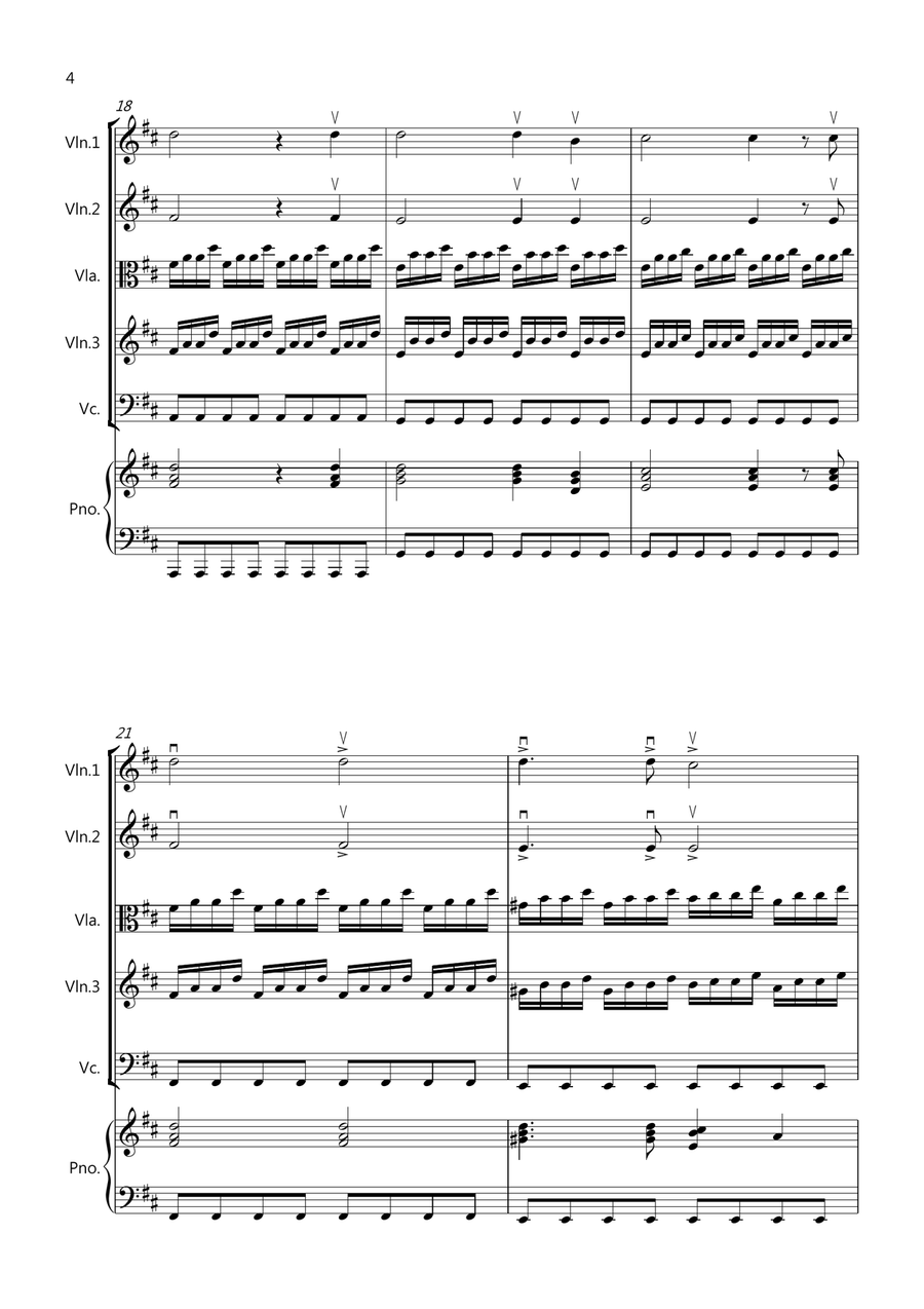 Zadok The Priest for String Quartet String Quartet scores gallery preview page 4