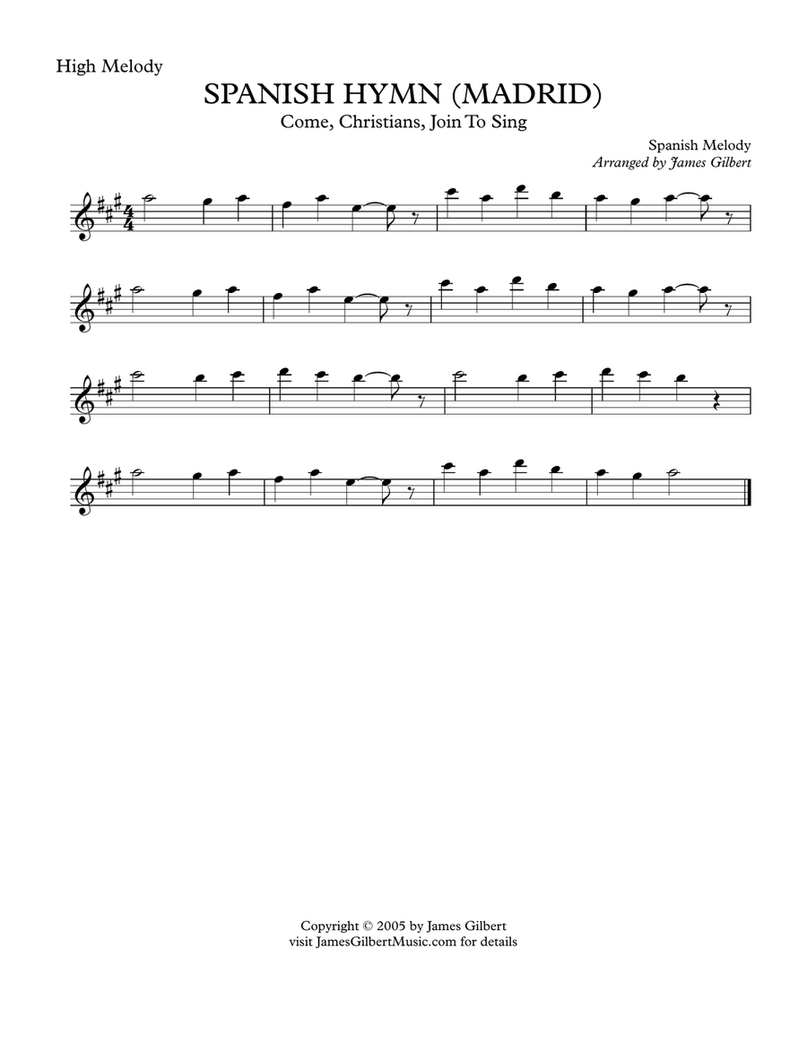 SPANISH HYMN [MADRID] (Come, Christians, Join To Sing) Small Ensemble scores gallery preview page 4