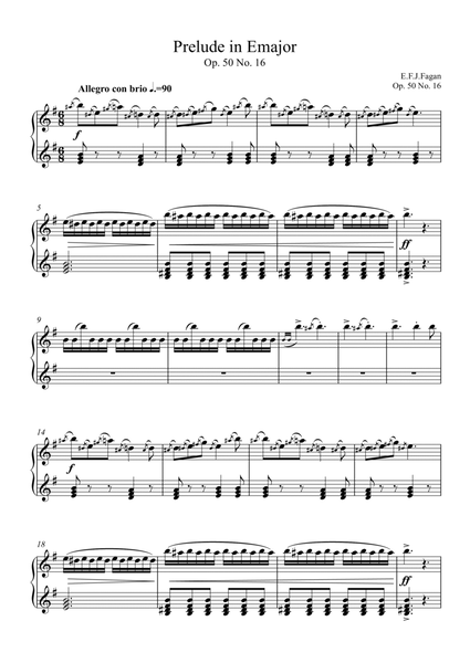 Prelude in E major Op. 50 No. 16