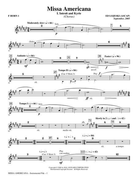 Missa Americana - F Horn 1