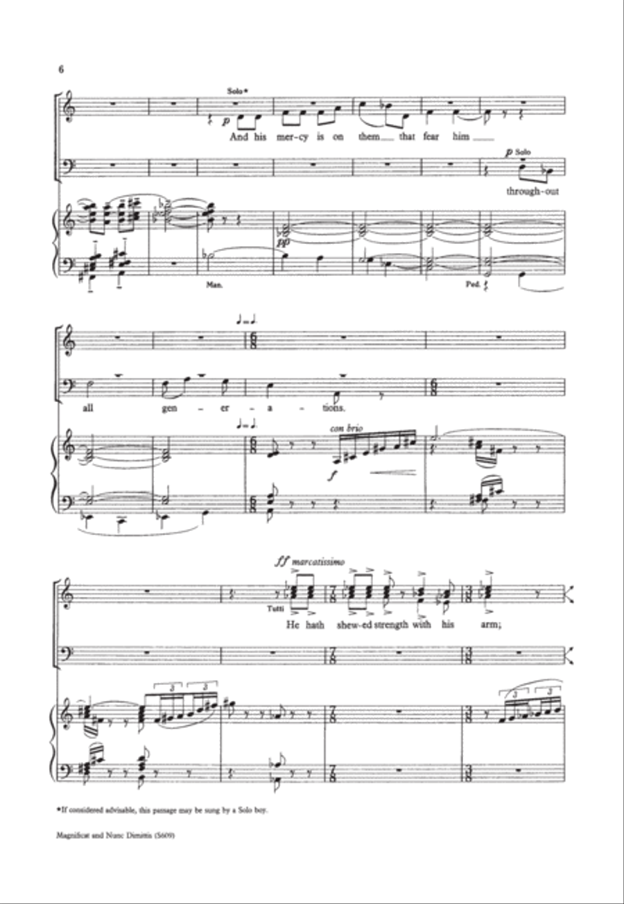 Magnificat and Nunc Dimittis 4-Part scores gallery preview page 6