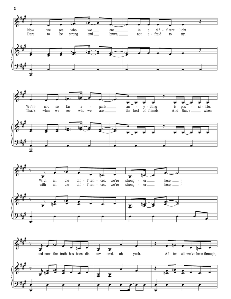 One World One World Piano, Vocal, Guitar scores gallery preview page 2