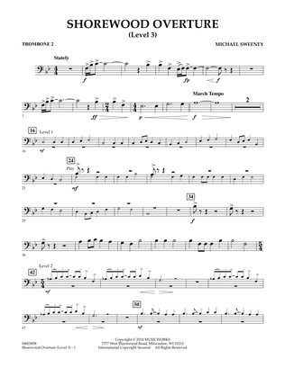 Book cover for Shorewood Overture (for Multi-level Combined Bands) - Trombone 2 (Level 3)
