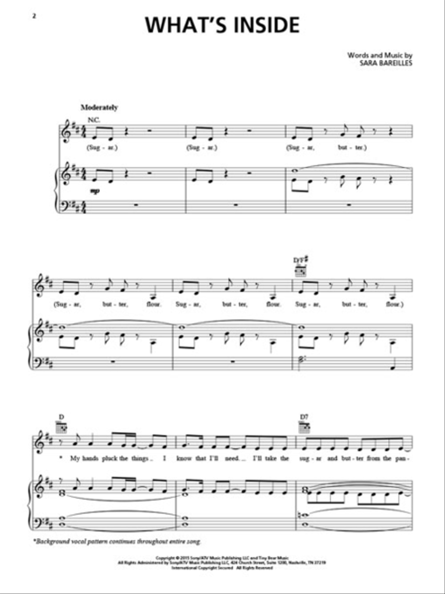 Sara Bareilles – What's Inside: Songs from Waitress Piano, Vocal, Guitar scores gallery preview page 3
