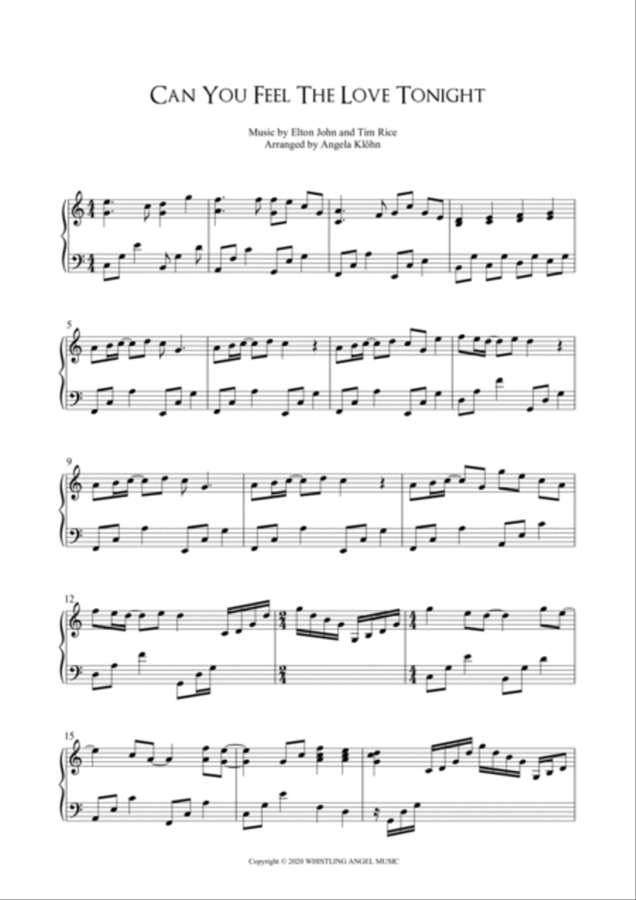 Can You Feel The Love Tonight Harp scores gallery preview page 2