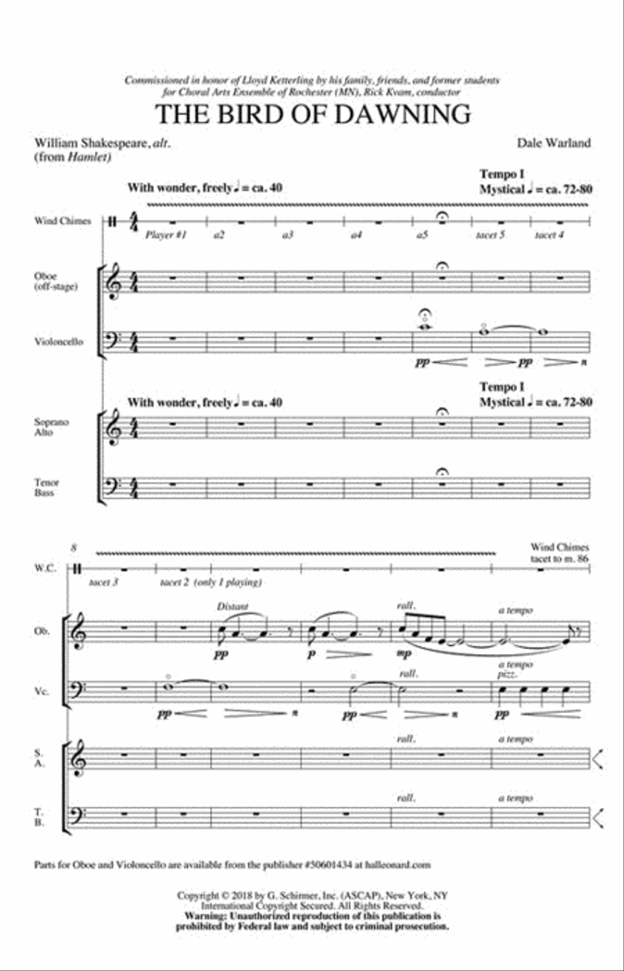 The Bird of Dawning 4-Part scores gallery preview page 2