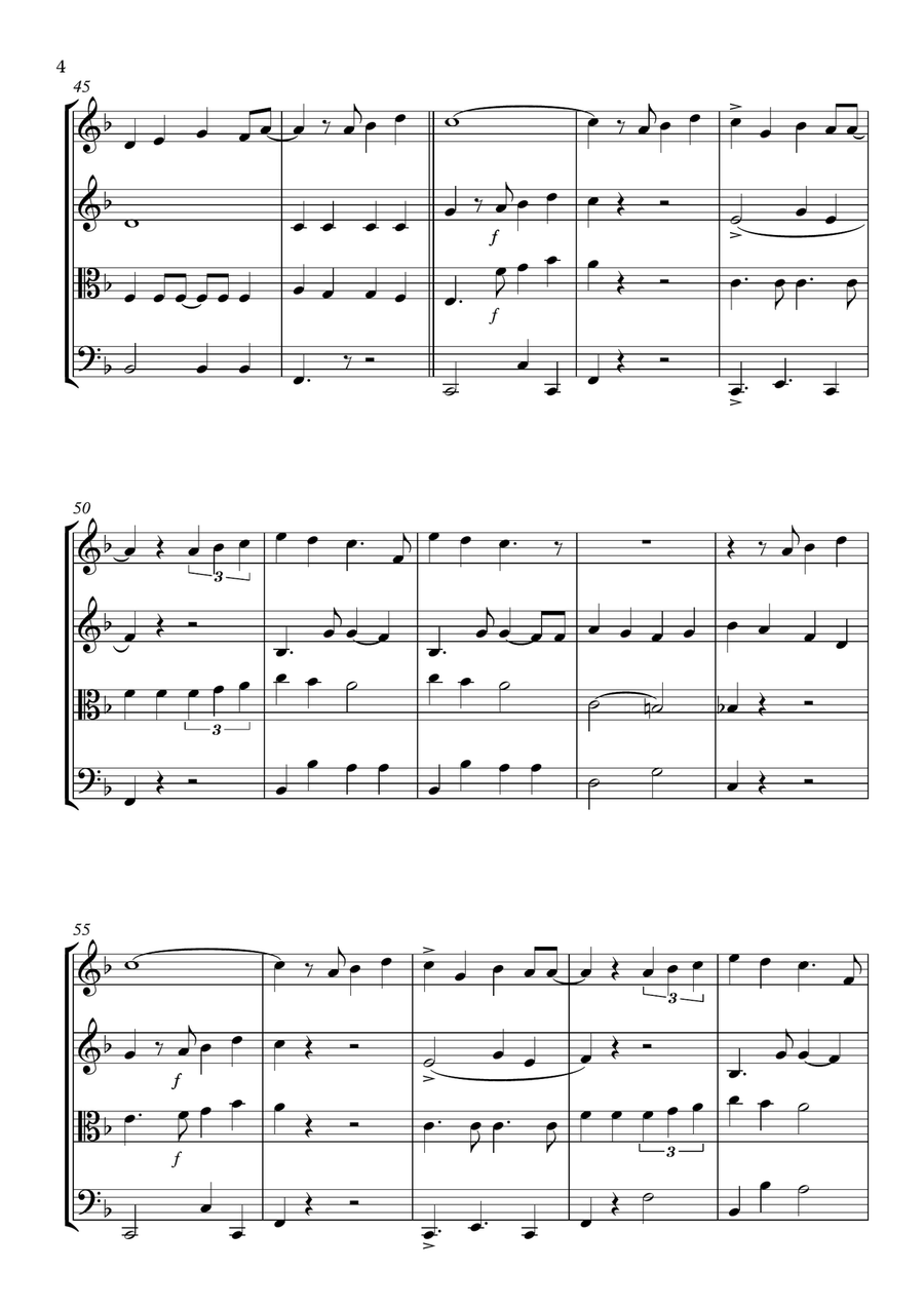 A Whole New World (from 'Aladdin') String Quartet scores gallery preview page 6