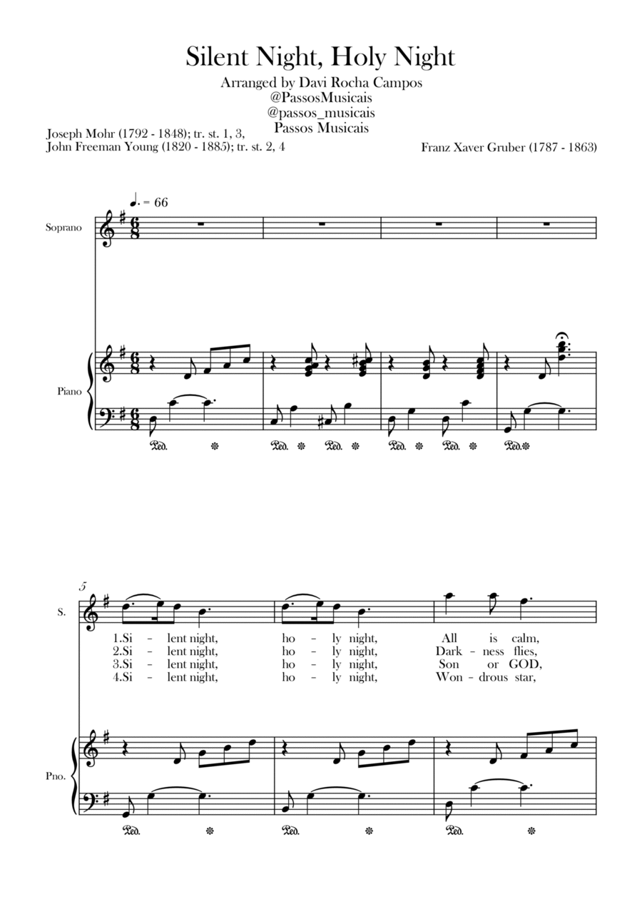 Silent Night, Holy Night Silent Night, Holy Night Soprano Voice scores gallery preview page 1
