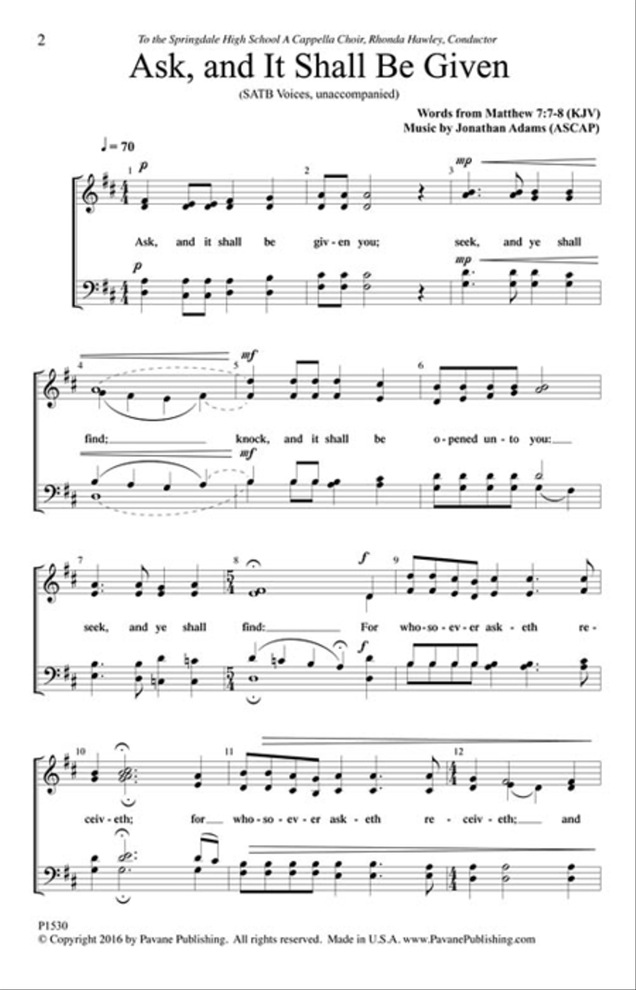 Ask And It Shall Be Given 4-Part scores gallery preview page 2