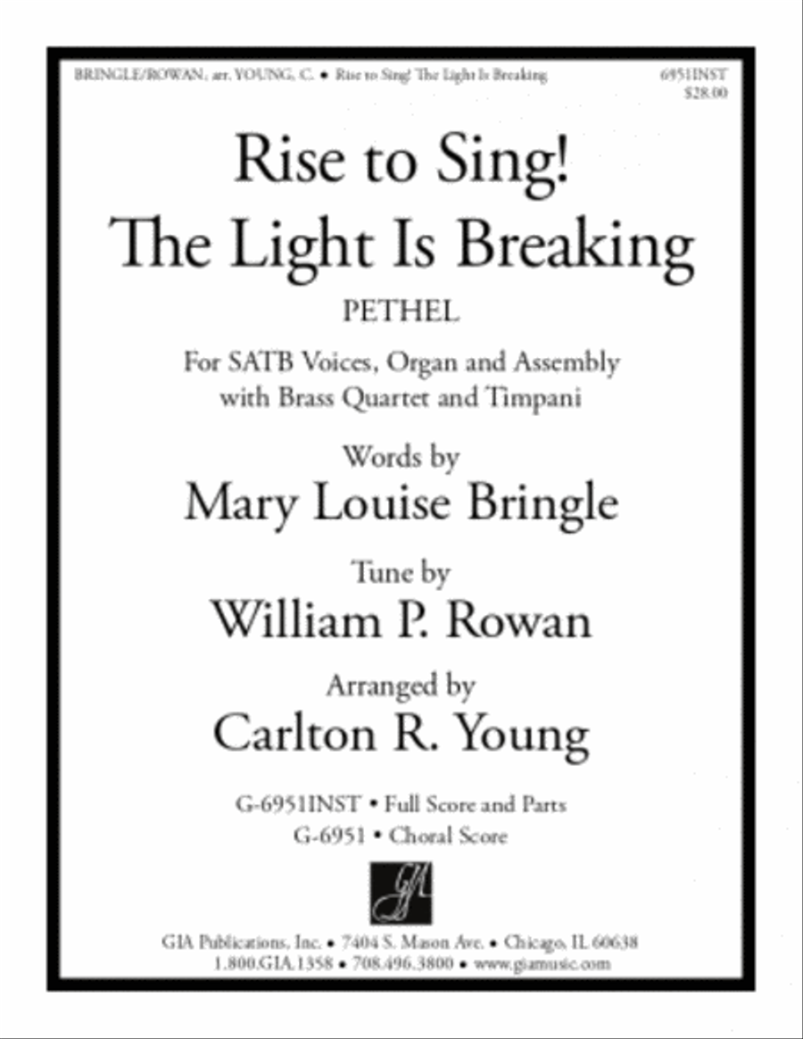 Rise to Sing - Full Score and parts
