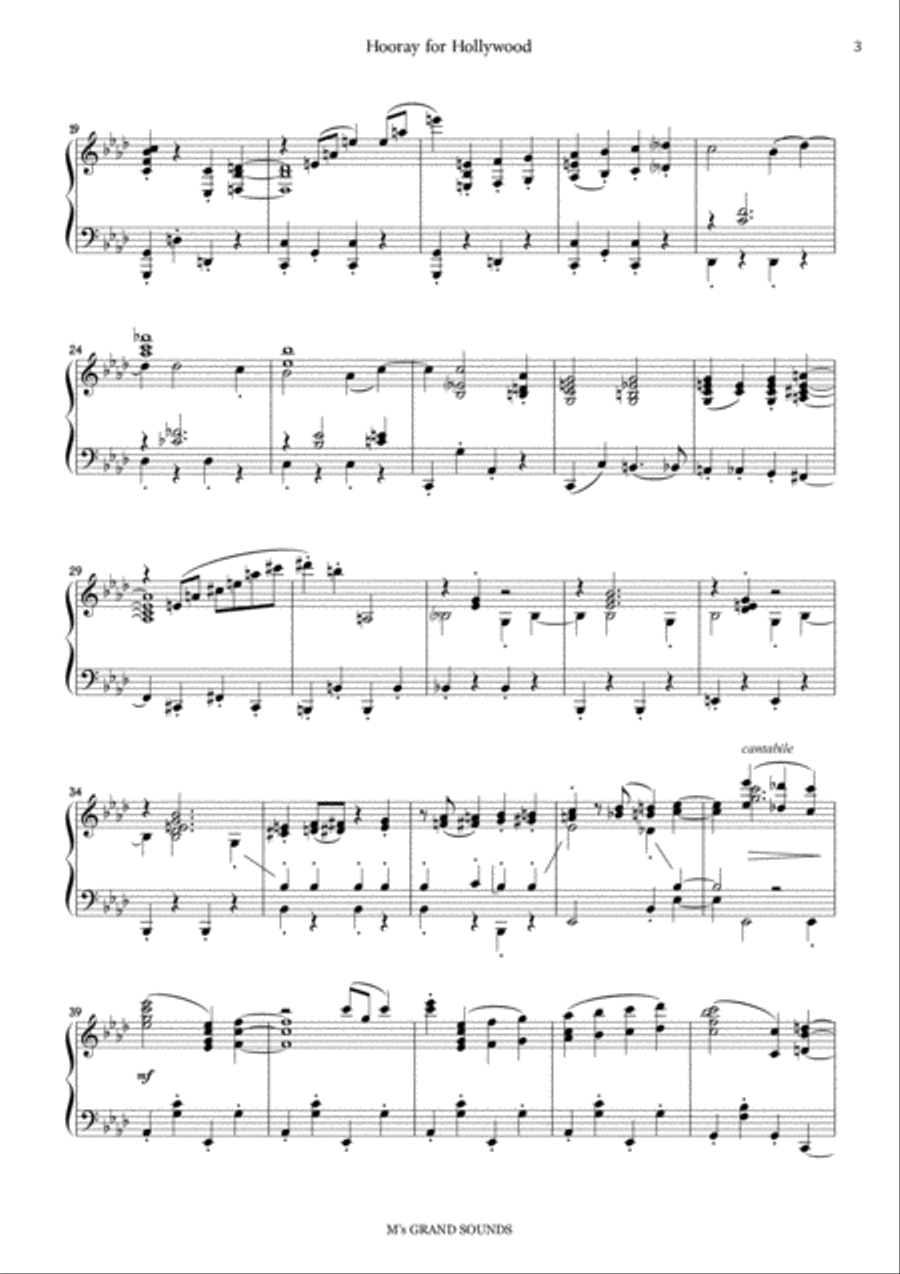Hooray For Hollywood Piano Solo scores gallery preview page 3