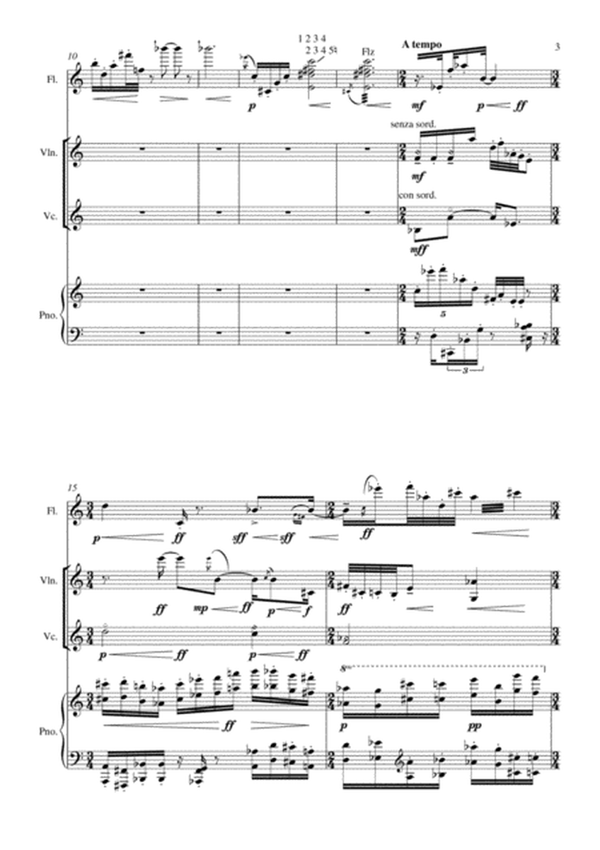 Quartet for flute,violin,violoncello and piano image number null