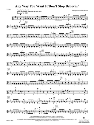 Any Way You Want It / Don't Stop Believin': Viola - Grade 3
