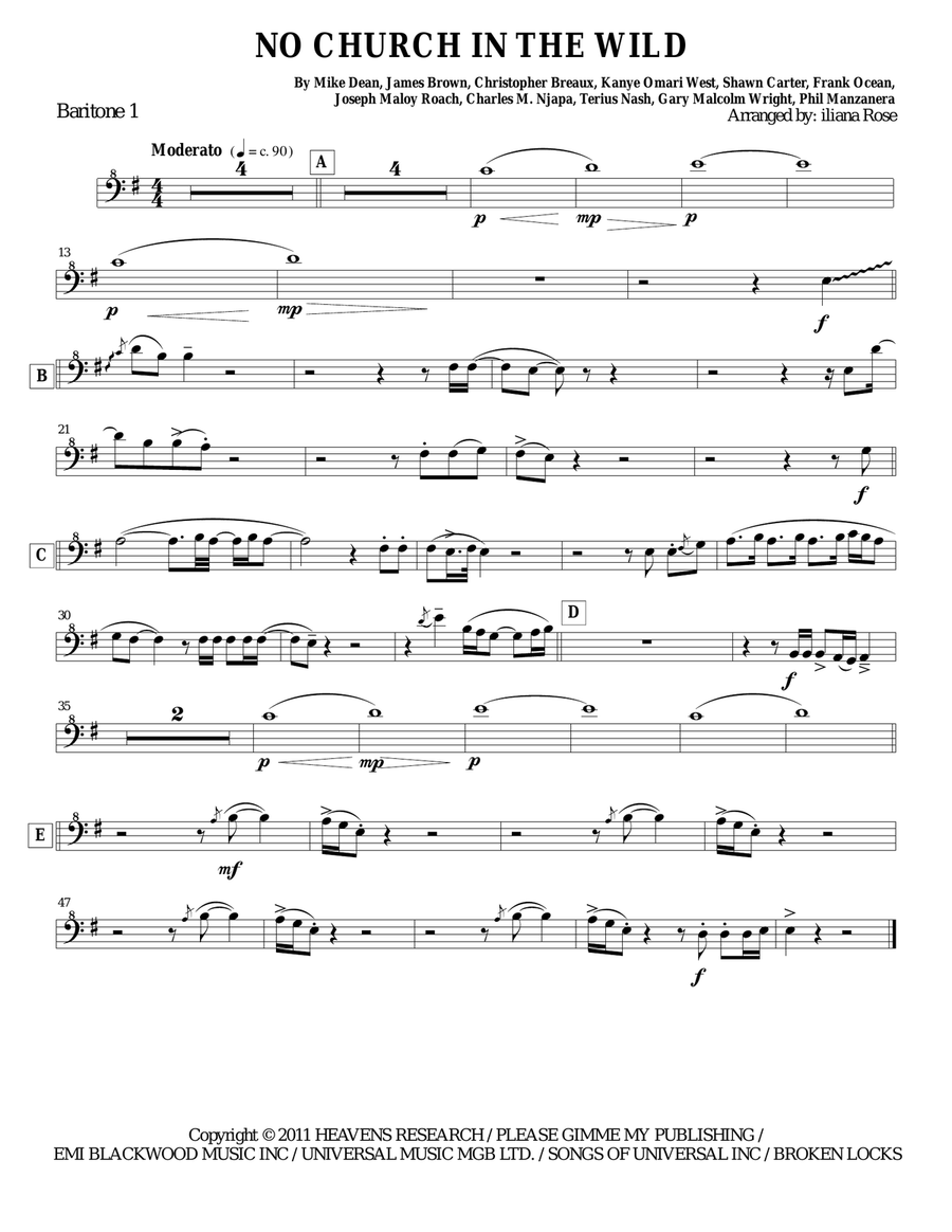 No Church In The Wild No Church In The Wild Brass Ensemble scores gallery preview page 6