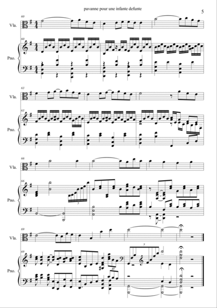 Pavanne Pour Une Infante Defunte Viola scores gallery preview page 5