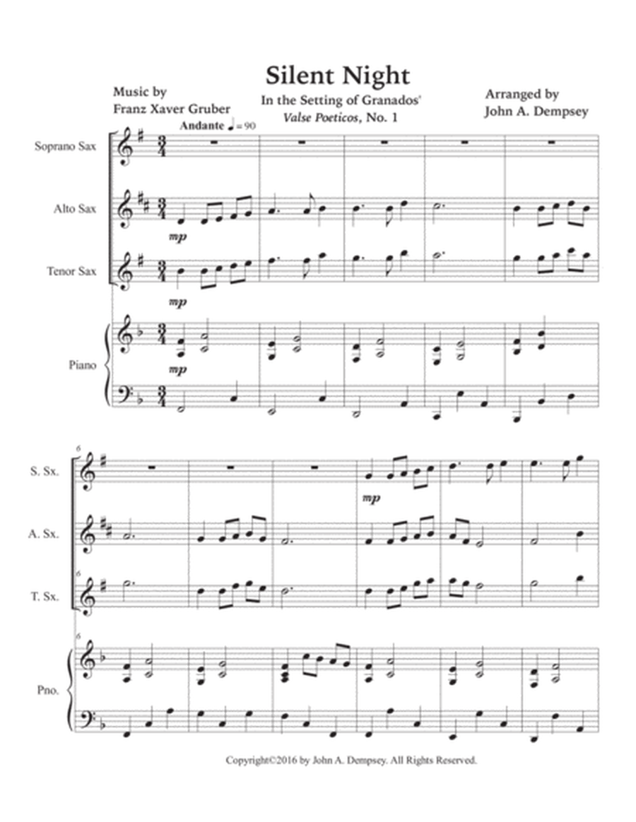 Silent Night (Quartet for Soprano Sax, Alto Sax, Tenor Sax and Piano) image number null