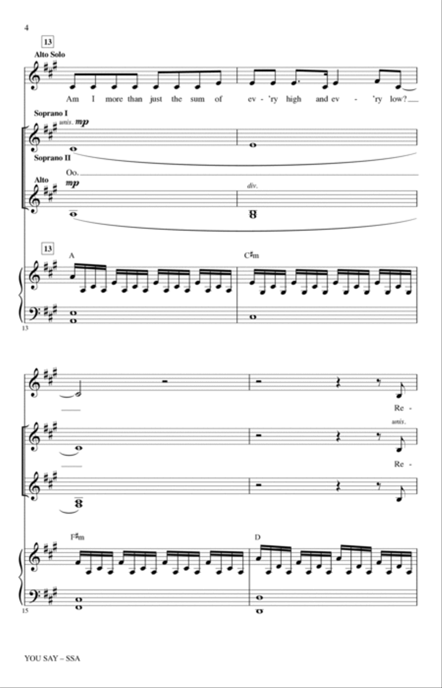 You Say (arr. Heather Sorenson) SSA scores gallery preview page 3
