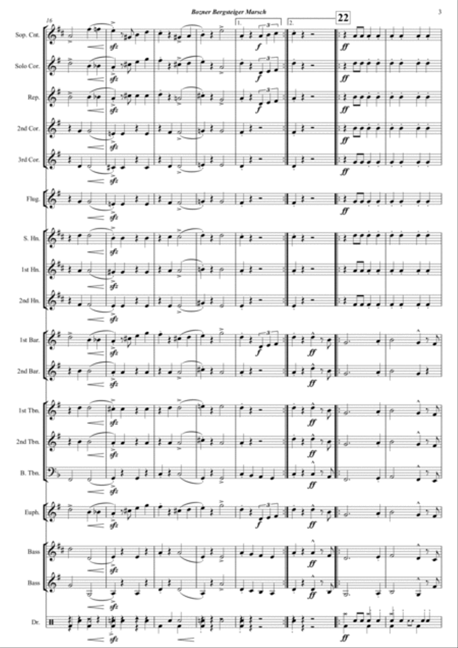 Bozner Bergsteigerlied Brass Band scores gallery preview page 5