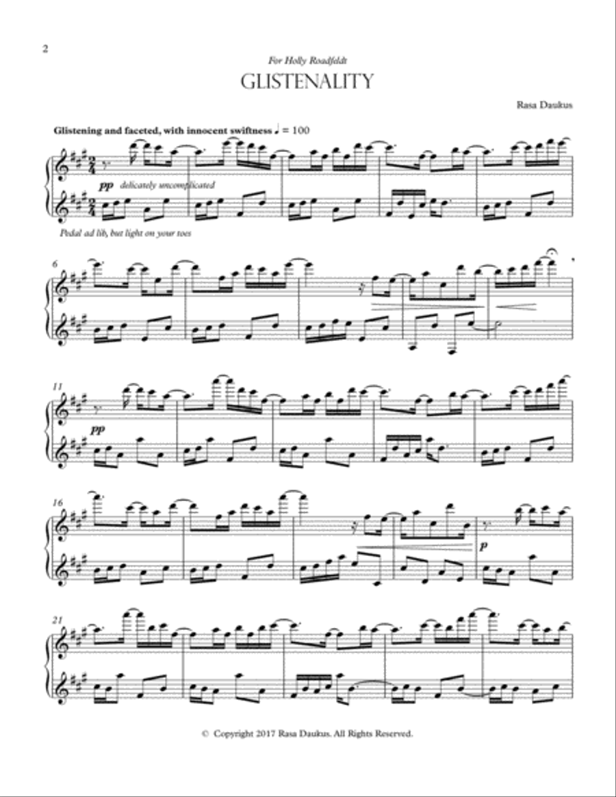 Glistenality Glistenality Piano Solo scores gallery preview page 2