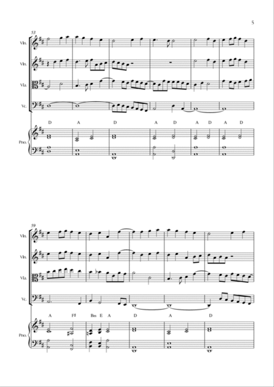 Ode To Joy (from Symphony No. 9) (String Quartet with Piano) - Score and parts Cello scores gallery preview page 6
