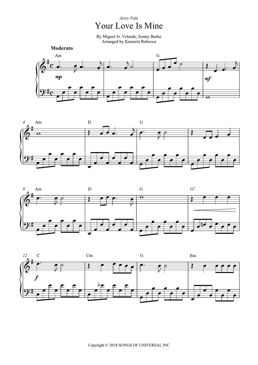 Your Love Is Mine Piano Method scores gallery preview page 1