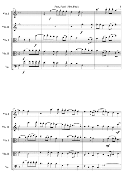 Fyre Fyre! (Fire! Fire!) for string quintet (2 violins, 2 violas, 1 cello) image number null
