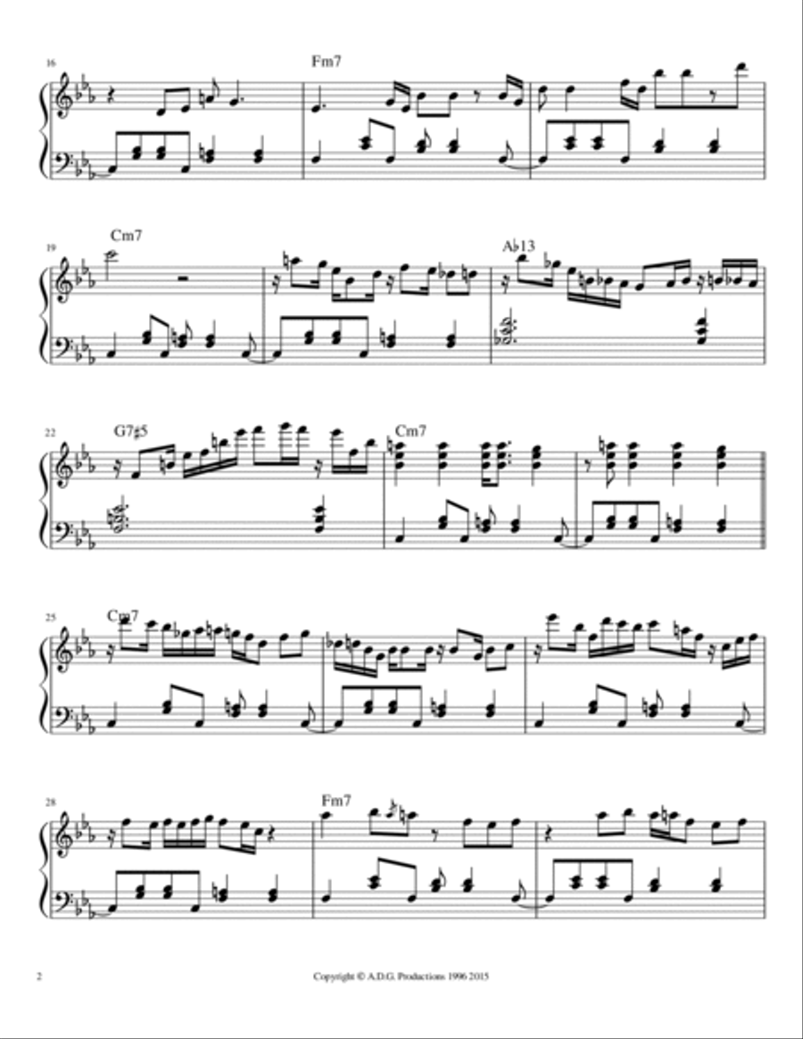 Bluez For The Blues Piano Solo scores gallery preview page 2