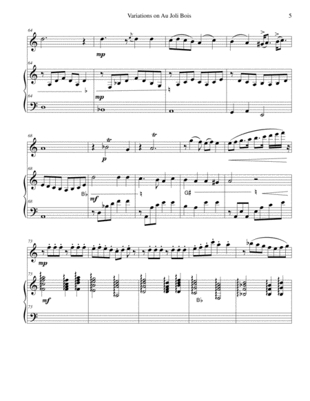 Variations on au Joli Bois for flute and harp (version 2) image number null