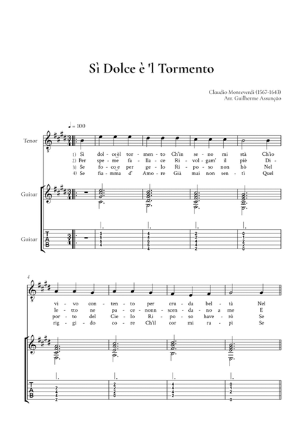 Si Dolce è ´l Tormento (Easy Guitar & Vocal) image number null