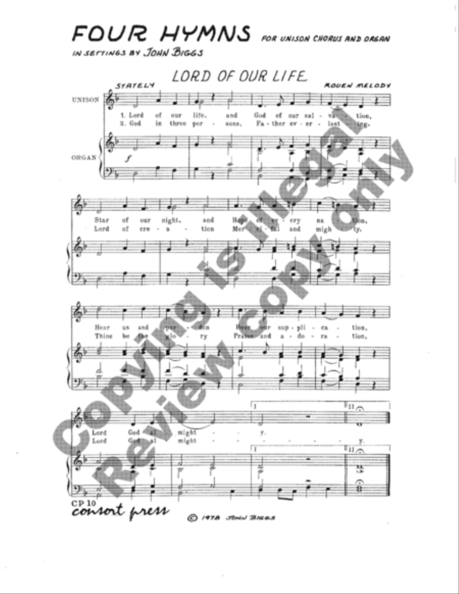 Four Hymns Unison Choir scores gallery preview page 6