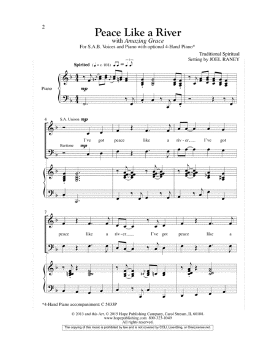 Peace Like a River 3-Part scores gallery preview page 3