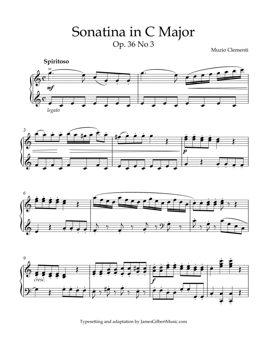 Sonatina Opus 36, Number 3 Piano Method scores gallery preview page 1