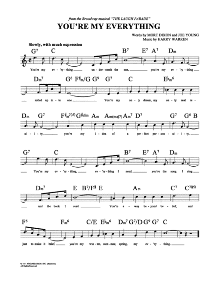 You're My Everything You're My Everything School and Community scores gallery preview page 1