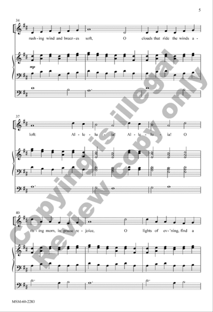 All Creatures of Our God and King (Choral Score) 4-Part scores gallery preview page 5