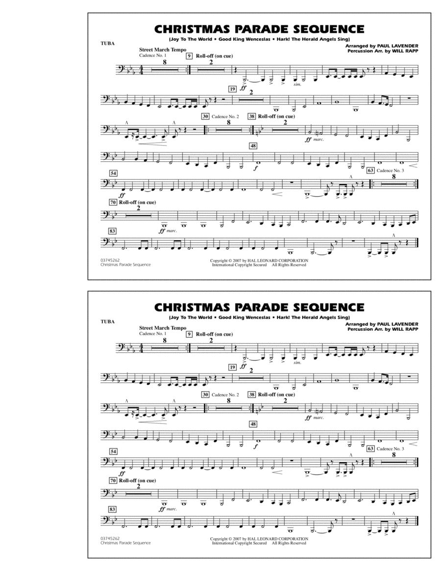 Christmas Parade Sequence - Tuba Marching Band scores gallery preview page 1