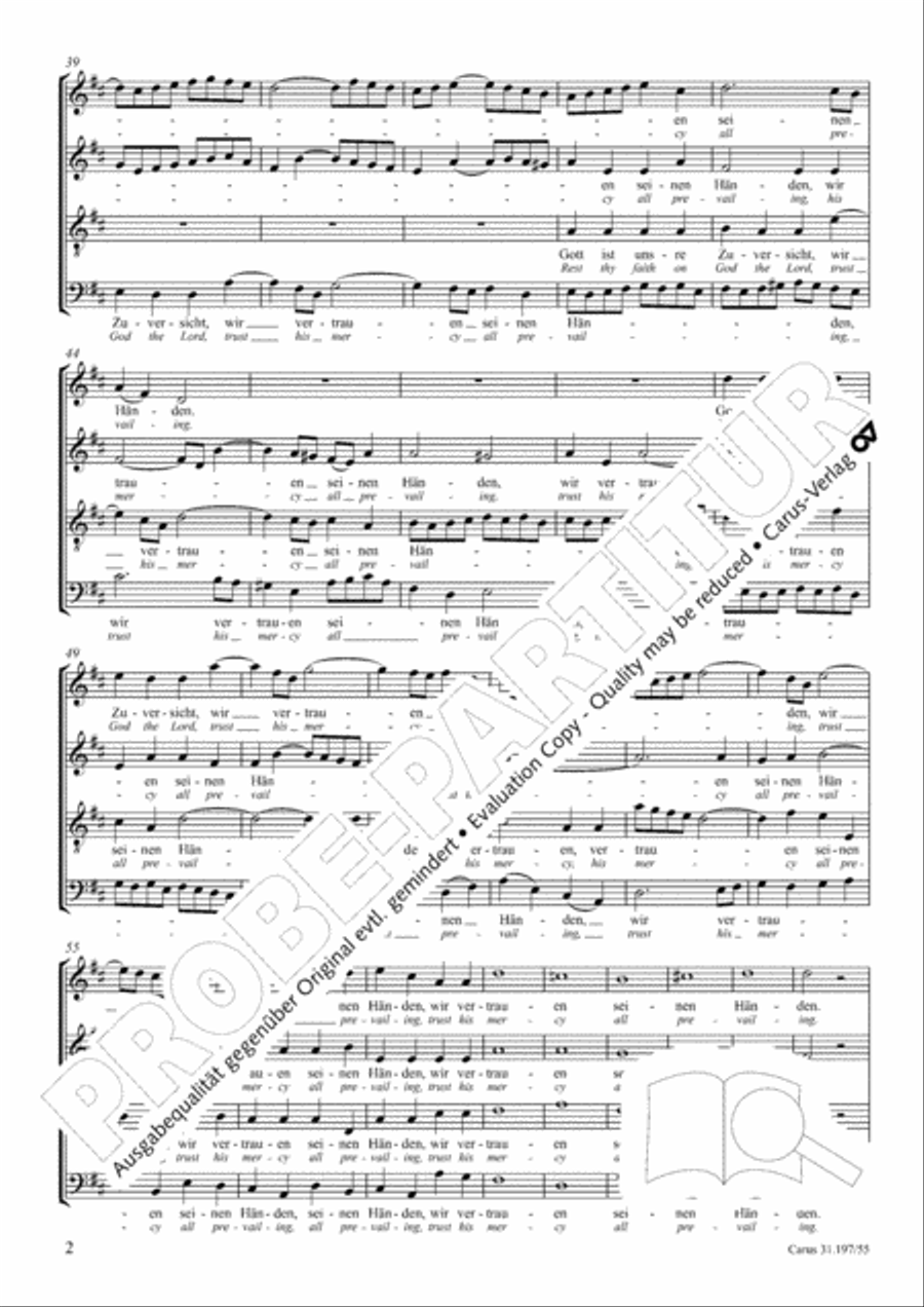 Rest thy faith on God the Lord (Gott ist unsre Zuversicht) 4-Part scores gallery preview page 3